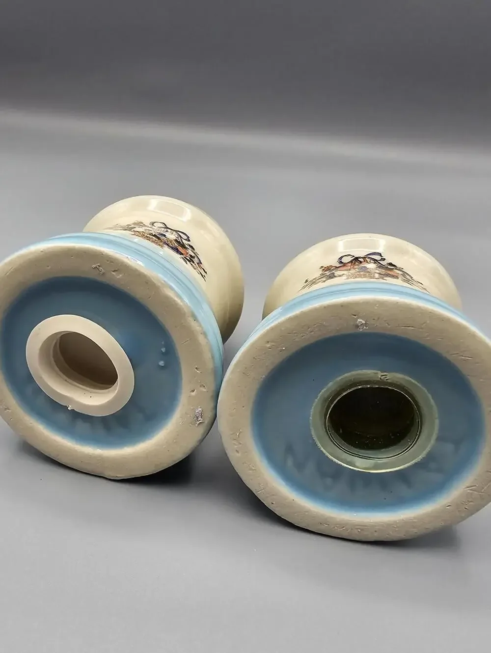 Vintage Ceramic Salt and Pepper Shakers with Basket Floral Design